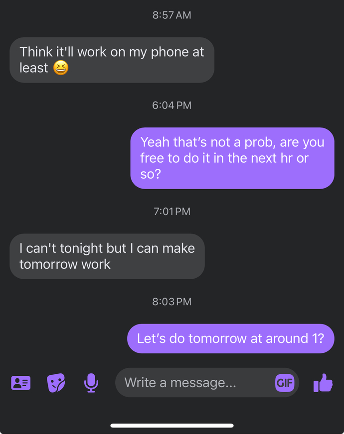 Did I seem too desperate/pushy assuming this guy wanted to video chat today?