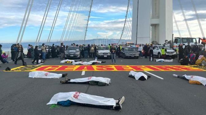 If you were driving to work and there were protestors blocking the road, would you run them over?