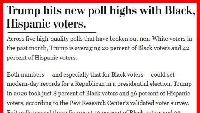 President Trump again set all-time record for support from Black and Hispanic voters as they abandon the Democrats. Is this the end for the Democrats?