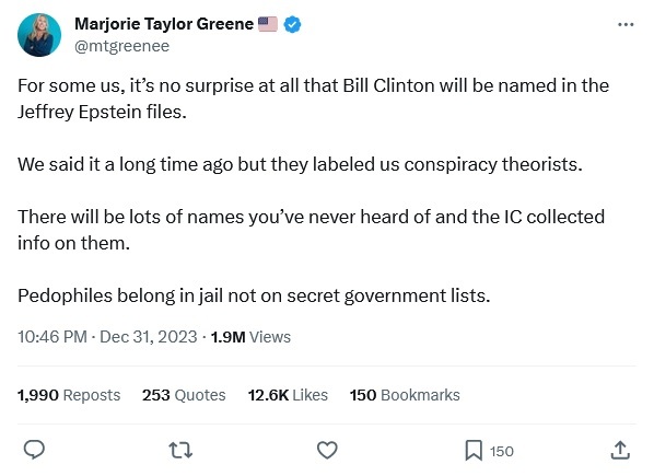 Tell us your a loyalist without telling us you are a loyalist. Does she think she will find Bidens name in that list too?