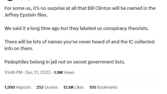 Tell us your a loyalist without telling us you are a loyalist. Does she think she will find Bidens name in that list too?