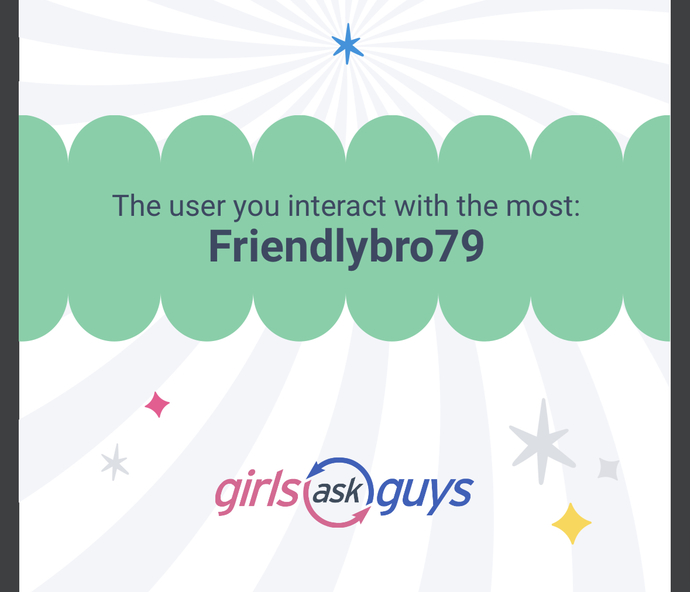 What? Gag said I interact with someone a lot who so Friendlybro79?