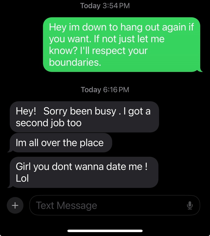 What does his response mean? having a hard time understanding?