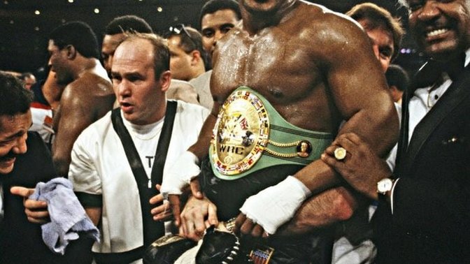 What were your thoughts when you saw young Mike Tyson won his first championship at age 20 in 1986 and won the belt a second time in 1996?