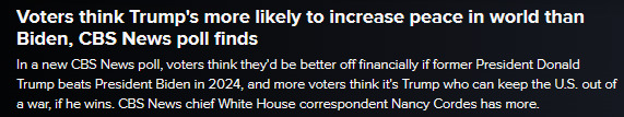 No matter how many lies the Democrats tell and how hard they try to convince voters that electing Trump will be the end of the world, no sale. Why?