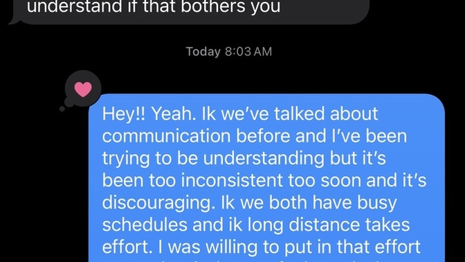 This was our last messages together, what do you think of this?