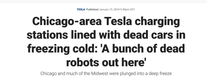 Guys, Dont you hate it when its so dang cold that your Tesla wont even take a charge?