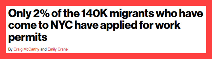 The Democrats claim that these illegals are only invading America because they are looking for work. So why have only 2% applied for work permits?