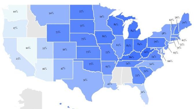 Do you think this map of Circumcision Rates by State is accurate?