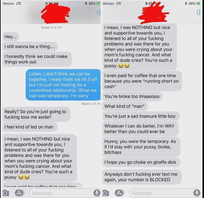 Does it seem like this guy took the rejection well?