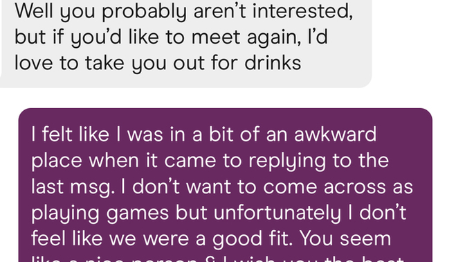 Does it seem like this guy took the rejection well?