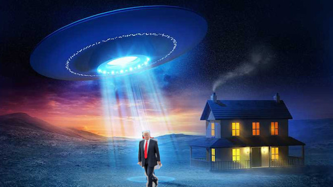 How would you react if hypothetically Aliens abducted Trump with the message "were saving humanity"?