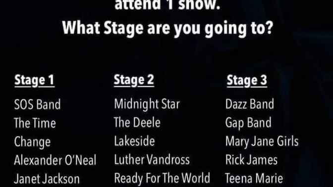 It’s 1987 And You Can Only Attend One Show. Which Stage Are You Going To?