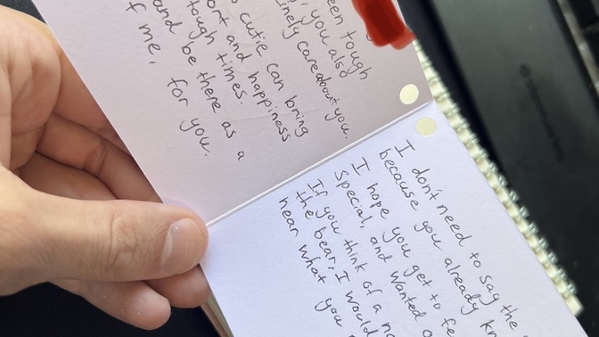 I got her a gift and a note for her bday, what would you make of what I wrote?