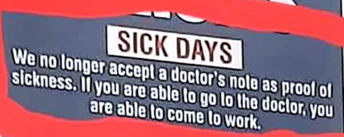 What do you think of this SICK DAYS policy?
