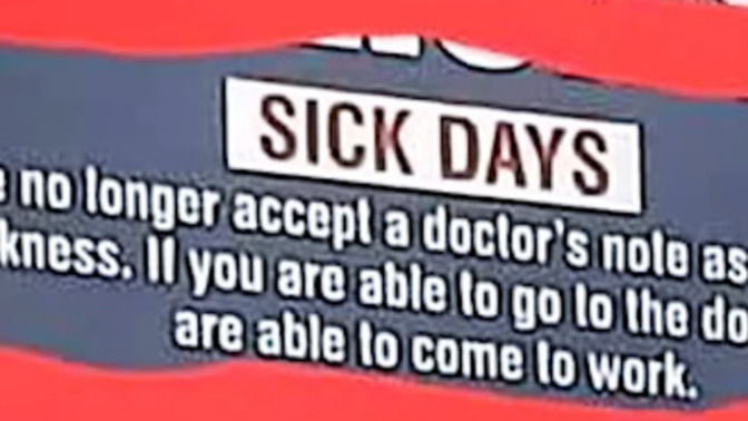 What do you think of this SICK DAYS policy?