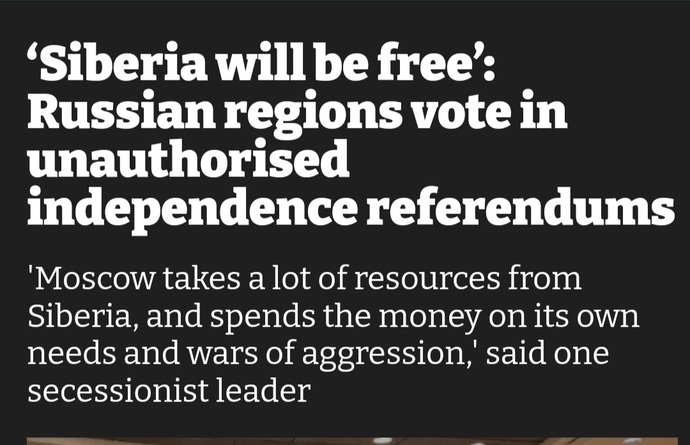 1, do you remember the claims that people in Ukraine want to be under Russia instead of Ukraine? 2, did you compare siberia?