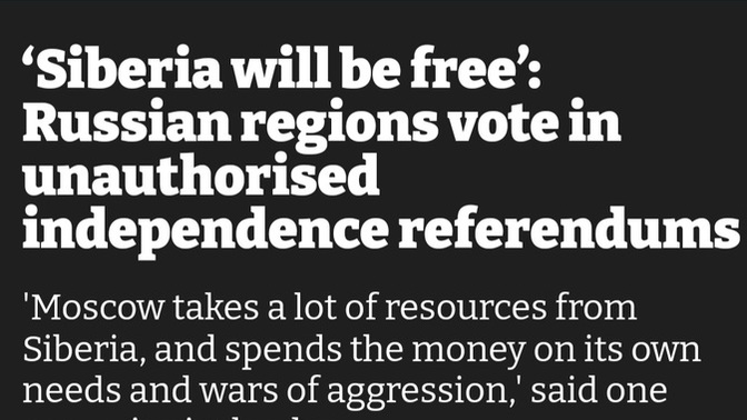 1, do you remember the claims that people in Ukraine want to be under Russia instead of Ukraine? 2, did you compare siberia?