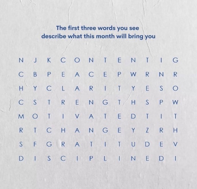 First 3 words for what this month will bring you?