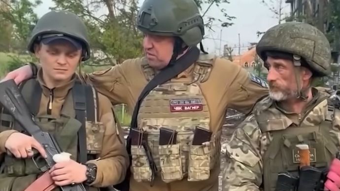 Yevgeny Prigozin with his mercenaries