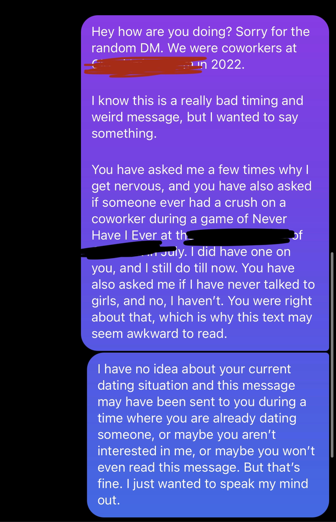 Girls, if you received a message like this after a year, what would you think?