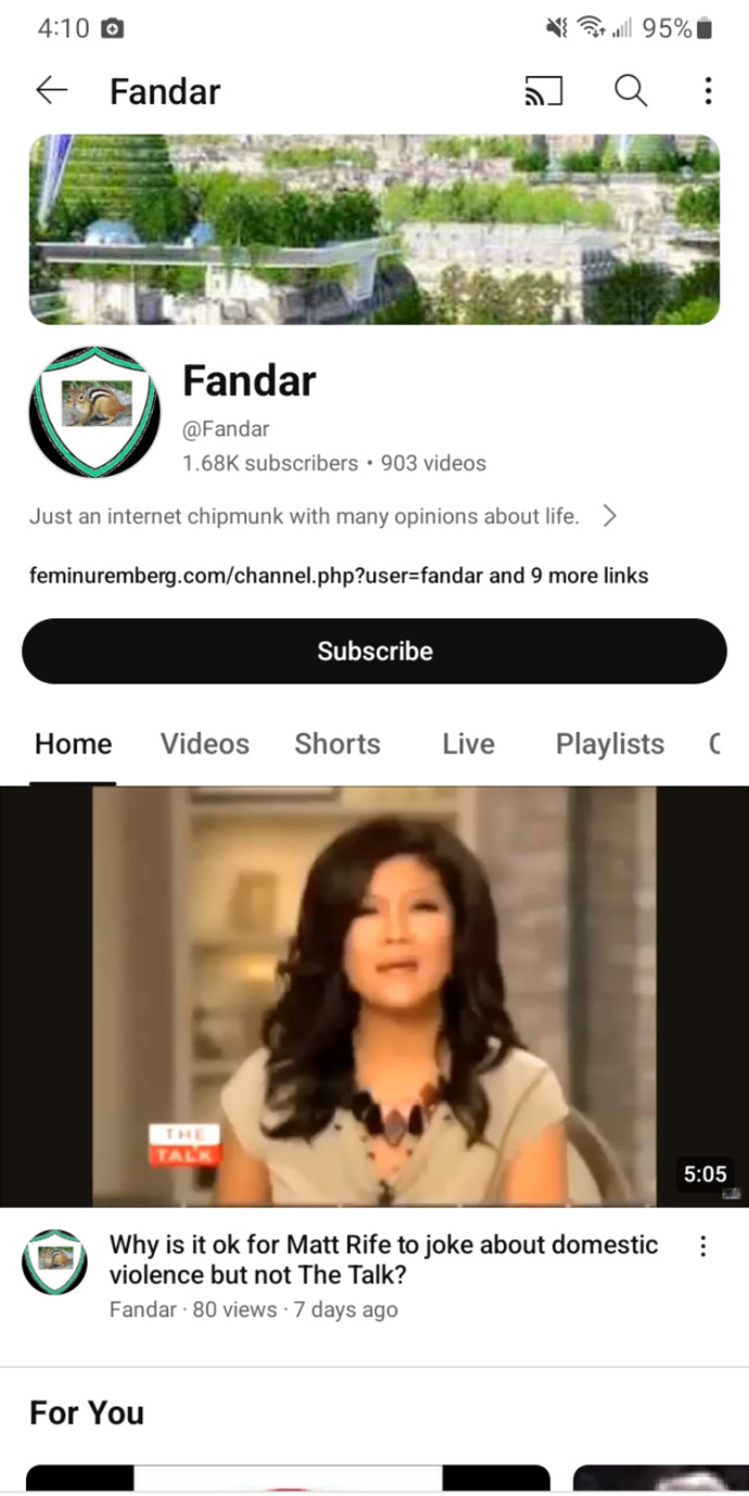 Is this youtuber (fandar) a feminist or a misandrist?