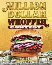 Has Anyone Heard About the Million Dollar New Creation Offered By Burger King By March17th?