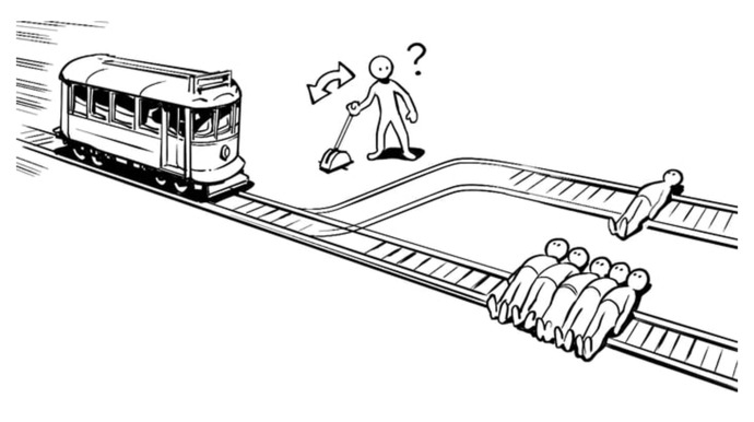 The original trolley problem.