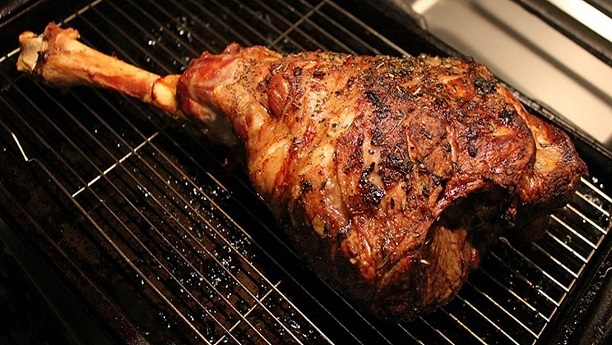 Roasted mutton leg.