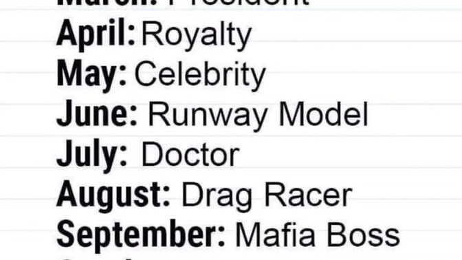 Your birth month is your chosen career path, what is it?