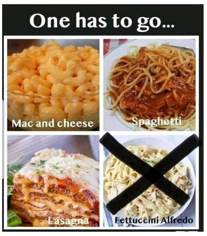 Farewell Fettuccine Alfredo.