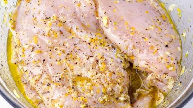 For how long do you marinate chicken before cooking it?