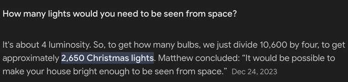 10,600 divided by 40 lumens is 265
