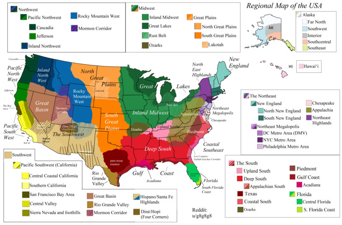 What regional area (and states) in the USA would you consider living in?