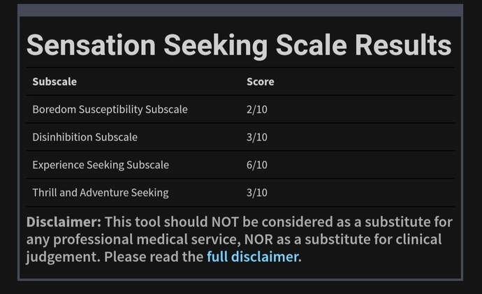 Sensation Seeking Scale: How Do You Rank?