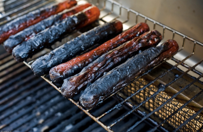 How should hotdogs be grilled?