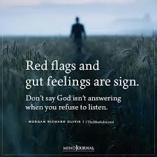 Explain Red Flag and Gut Feelings Experiences Sometime in your life?