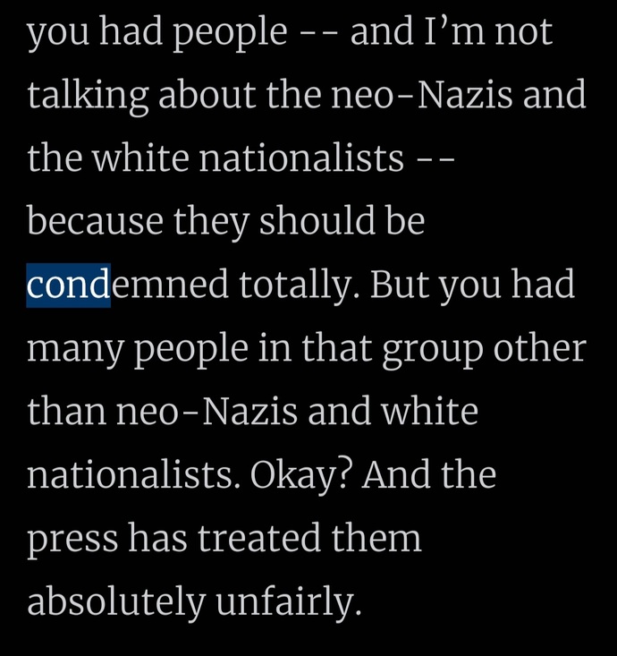 trump about the statue rally that got beat by leftists