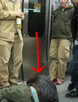 Passing out on the train.