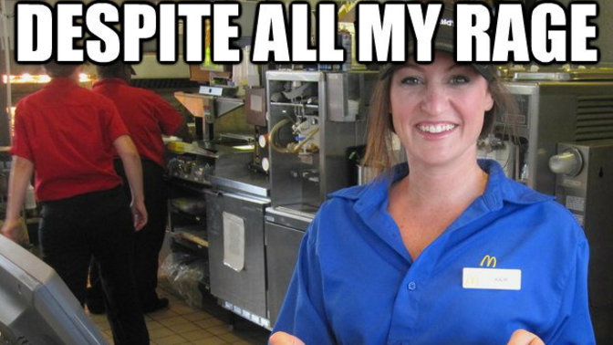 Despite all my rage, im still just a _______ in a ______. Fill in the blanks?