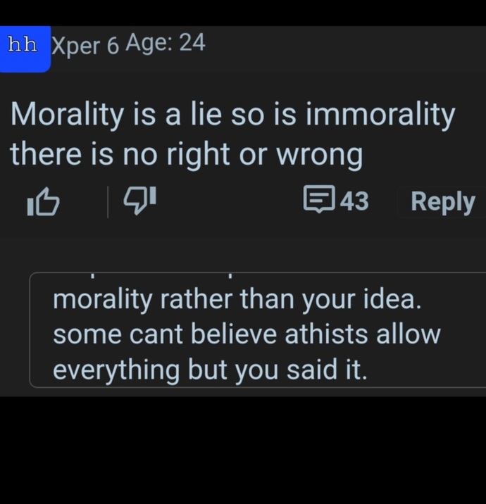 naive can't believe that atheism allows everything no sins
