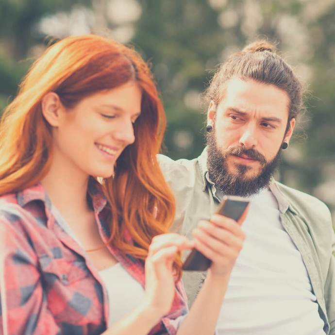 Do men worry about a man talking to a woman more than even a woman would be?