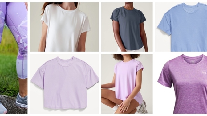 Which tee looks best with this lilac leggings?