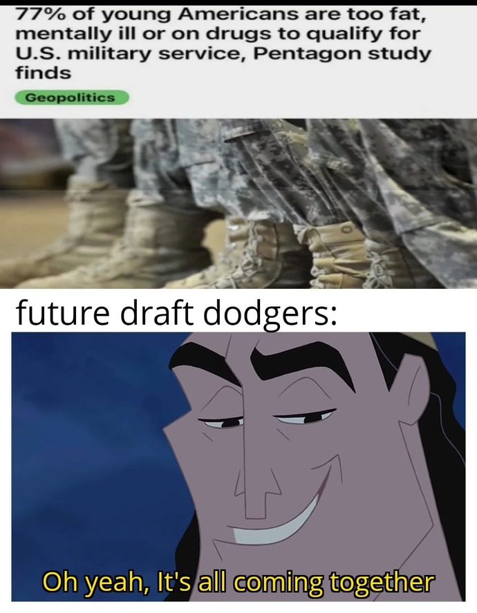 Do you think those worried about a future draft are fantasising as people are too fat to draft?