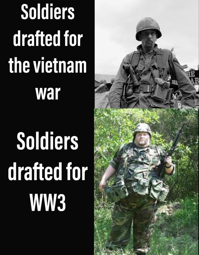 Do you think those worried about a future draft are fantasising as people are too fat to draft?