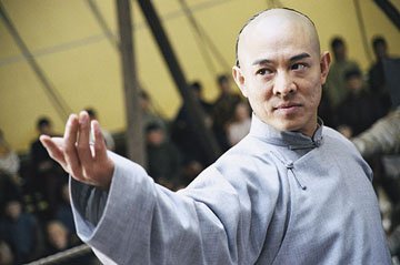 Jet Li in a male cheongsam... 