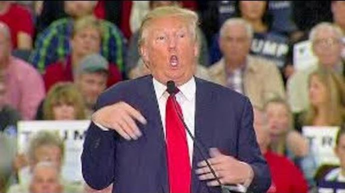 Wonder where he got the idea to make fun of people with disabilities?