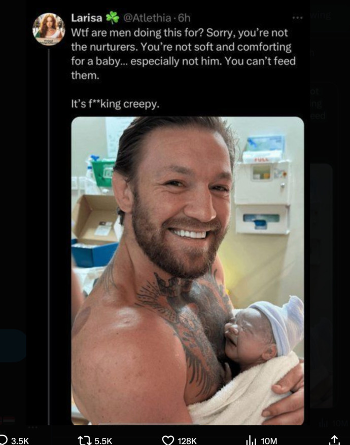 Is a father holding his new born child like this creepy?