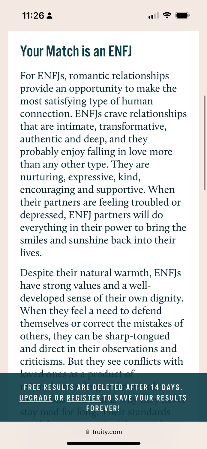 Which personality type is your Love Match?