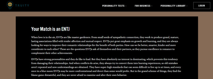Which personality type is your Love Match?